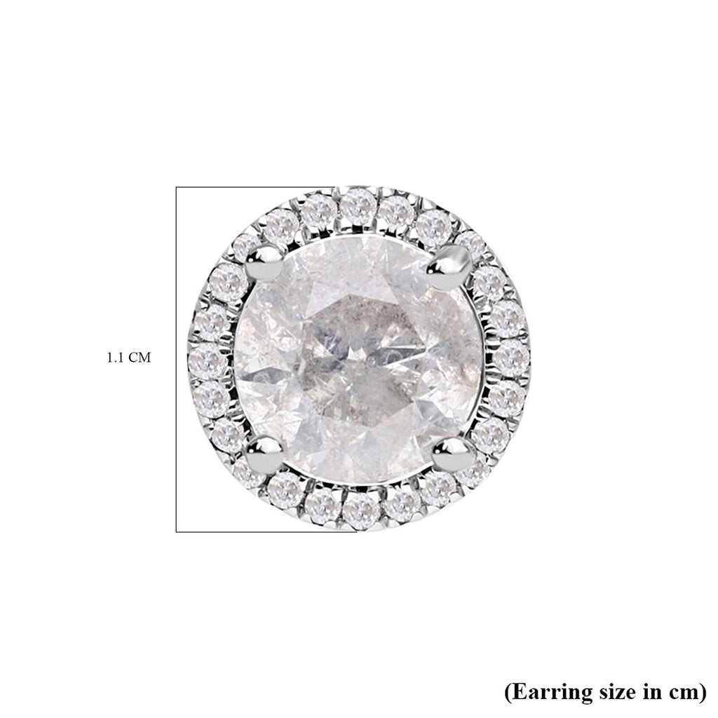 Certified and Appraised SGL 14K White Gold Diamond (I1-I2-G-H) Earrings 3.60 Ct