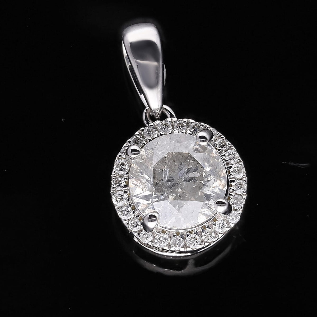 First Time Ever - 14K White Gold Certified and Appraised SGL Diamond (I1-I2-G-H) Pendant  2.00 Ct 7553130 2