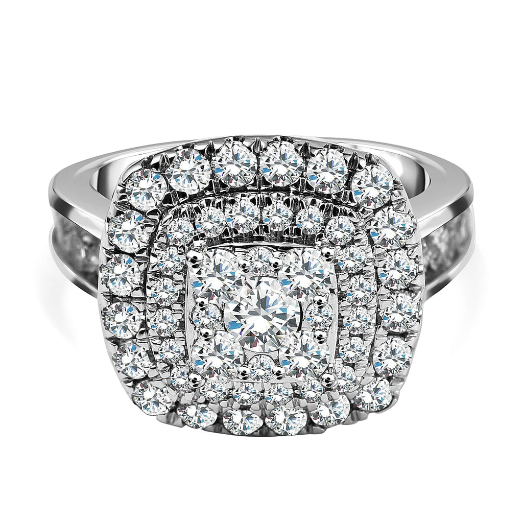 14K W Gold Diamond (GH) Ring 2.00 Ct, Gold Wt. 6 Gms