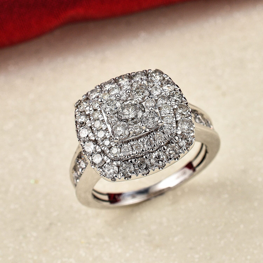 14K W Gold Diamond (GH) Ring 2.00 Ct, Gold Wt. 6 Gms