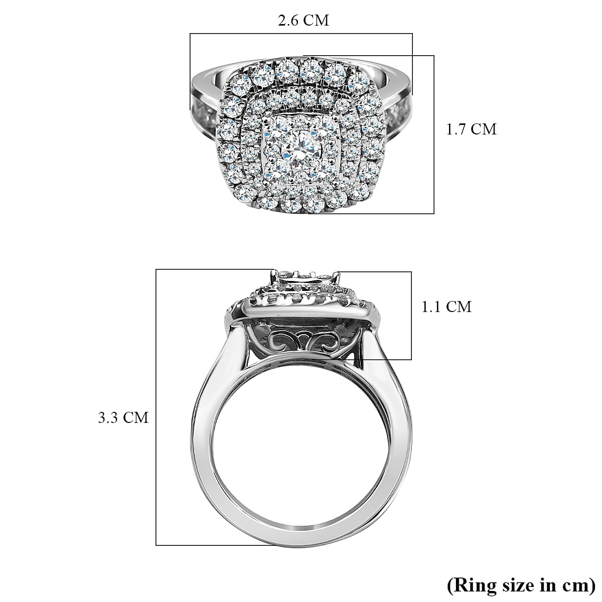 14K W Gold Diamond (GH) Ring 2.00 Ct, Gold Wt. 6 Gms 7759228 5