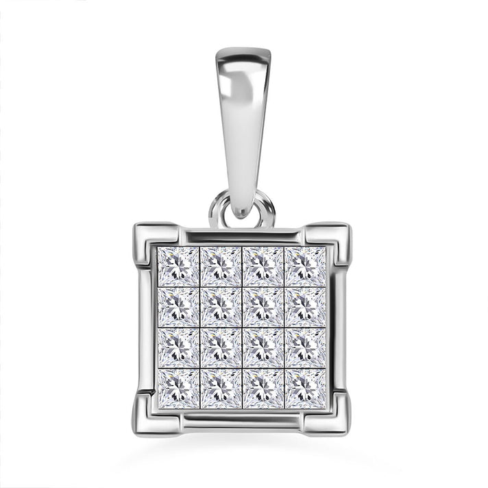 Diamond (I1-I2-G-H) Cluster Pendant in 14K White Gold, SGL Certified 7648820 1