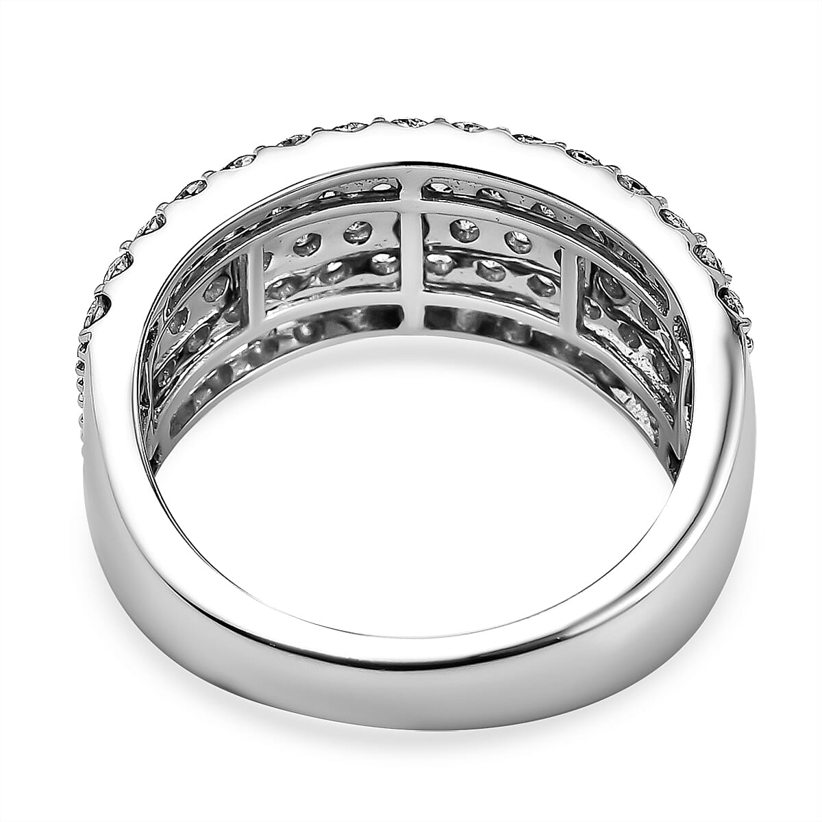 14K White Gold White Diamond I1-I2 Half Eternity Wedding Band Ring 2.06 ct. 7966960 4
