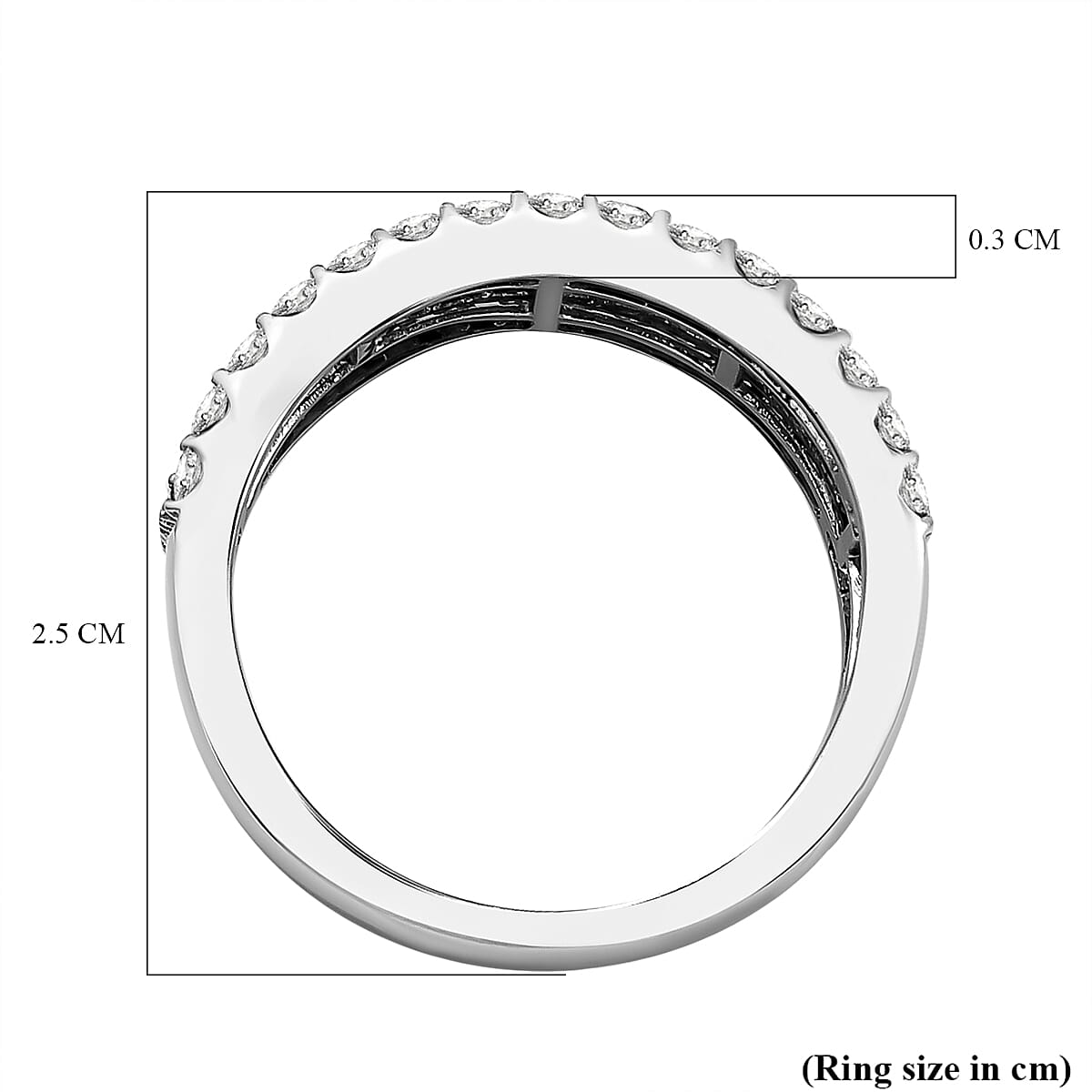 14K White Gold White Diamond I1-I2 Half Eternity Wedding Band Ring 2.06 ct. 7966960 5