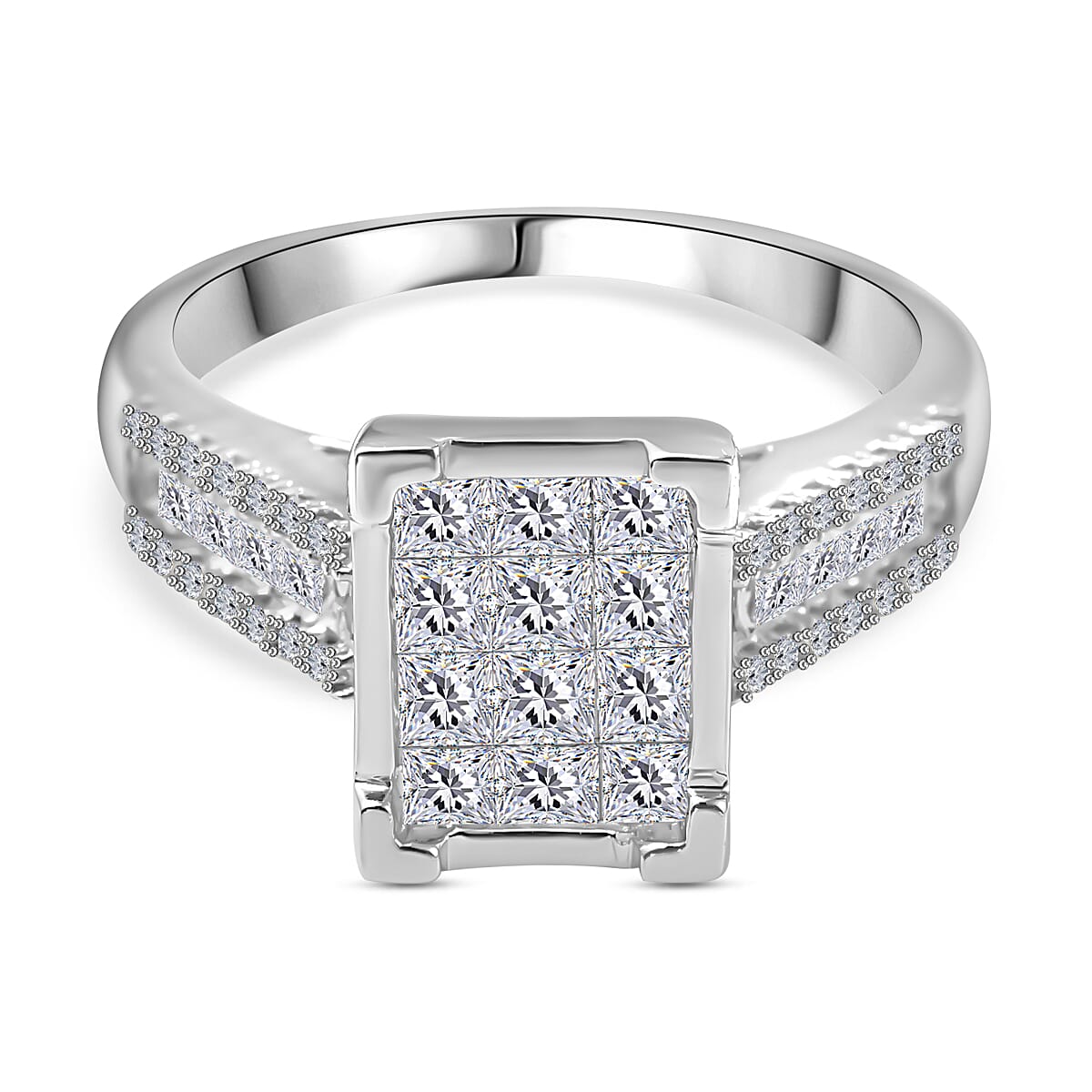 14K White Gold White Diamond (GH-I2) Ring 1 ct. 7363800 0