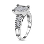 14K W Gold White Diamond (GH-I2) Ring 1.00 Ct