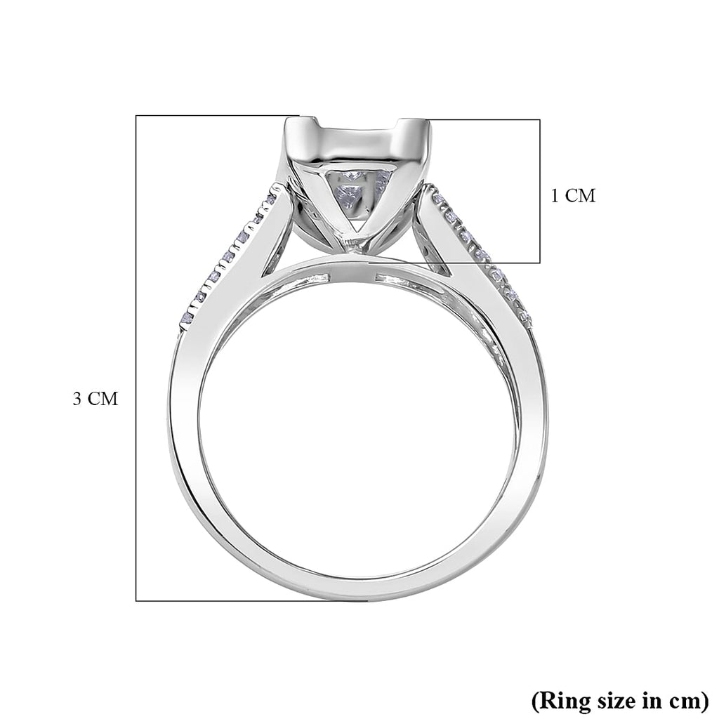 14K W Gold White Diamond (GH-I2) Ring 1.00 Ct