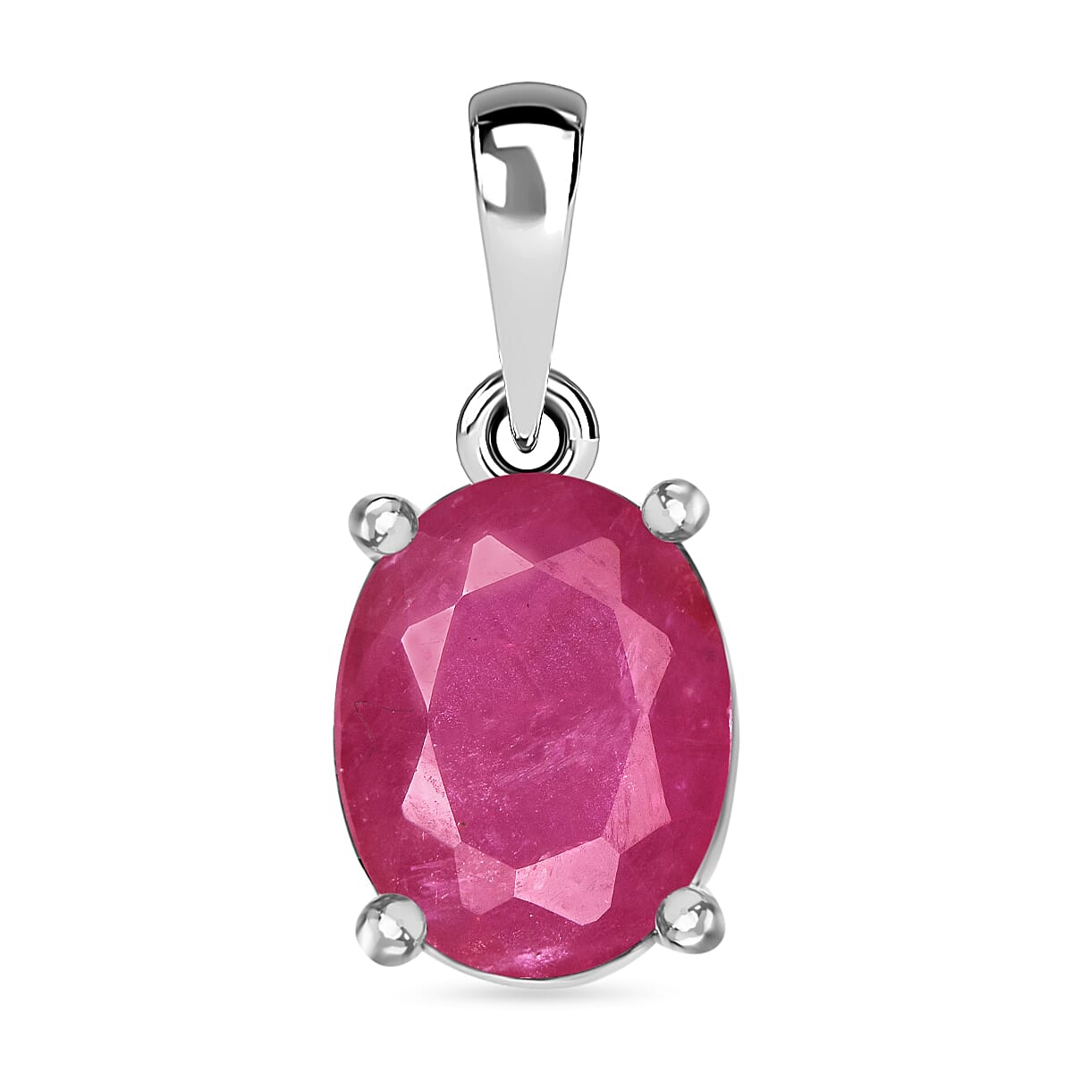 14K White Gold Mozambique Ruby Solitaire Pendant 2.40 ct. 8000221 0