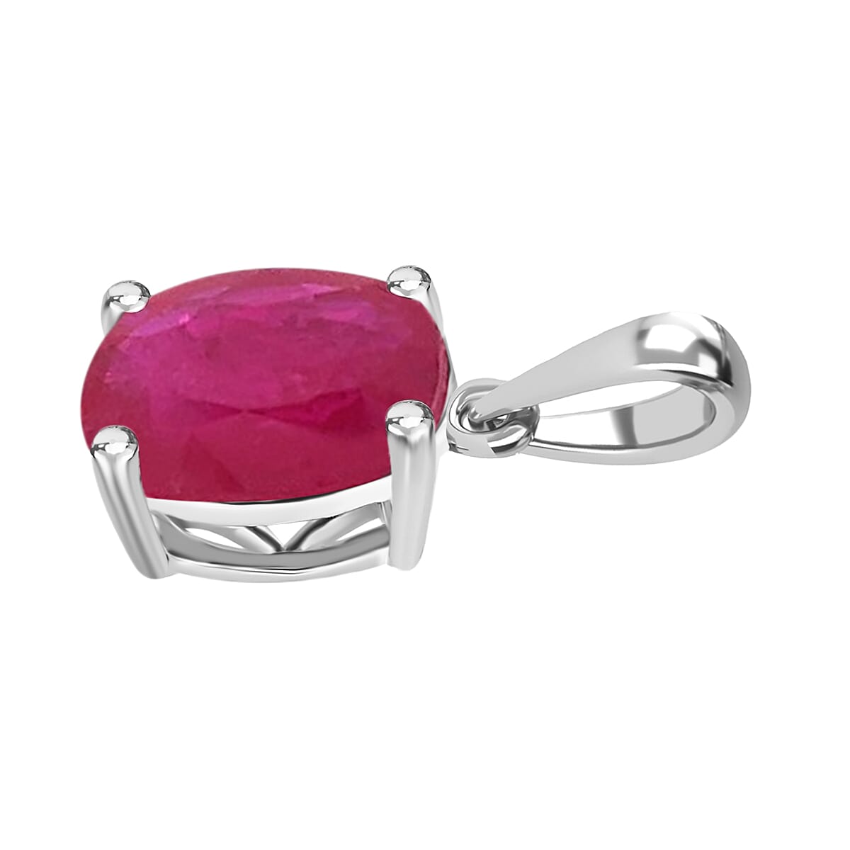 14K White Gold Mozambique Ruby Solitaire Pendant 2.40 ct. 8000221 2