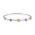 MODANI Collection - 14K W Gold Multi Diamond Heart Bangle (Size -7.0) 0.95 Ct, Gold Wt. 6.19 Gms