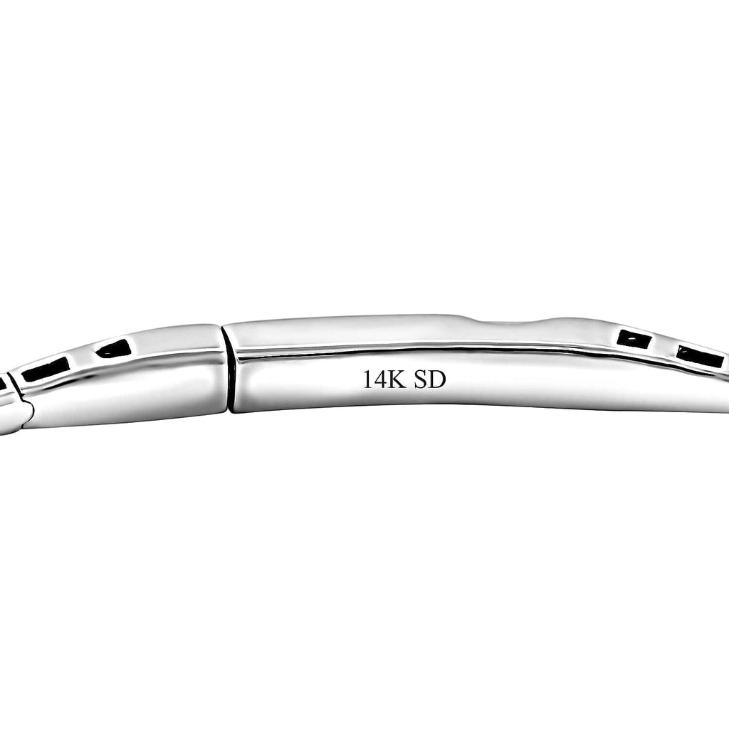 MODANI Collection - 14K W Gold Multi Diamond Heart Bangle (Size -7.0) 0.95 Ct, Gold Wt. 6.19 Gms