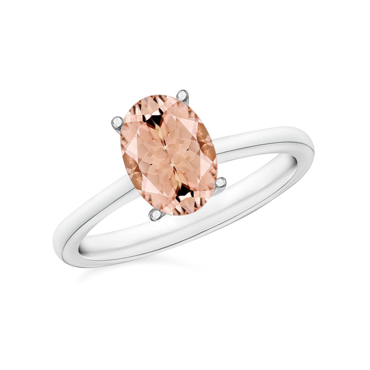 14K White Gold Pink Morganite Solitaire Ring in Gold Wt. 3 grams, 1.40 Ct 8003335 0