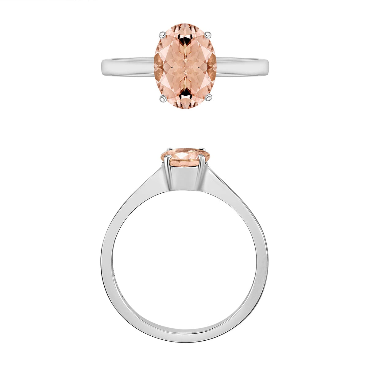 14K White Gold Pink Morganite Solitaire Ring in Gold Wt. 3 grams, 1.40 Ct 8003335 3