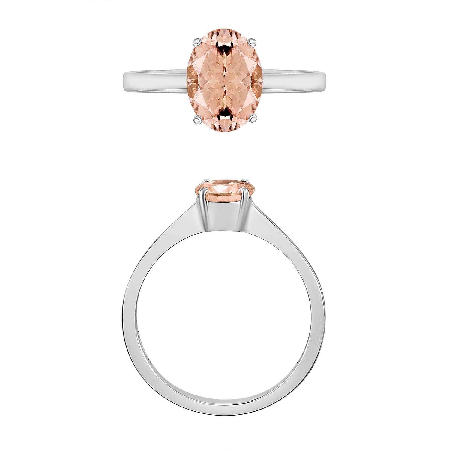 14K White Gold Pink Morganite Solitaire Ring in Gold Wt. 3 grams, 1.40 Ct 8003335 3