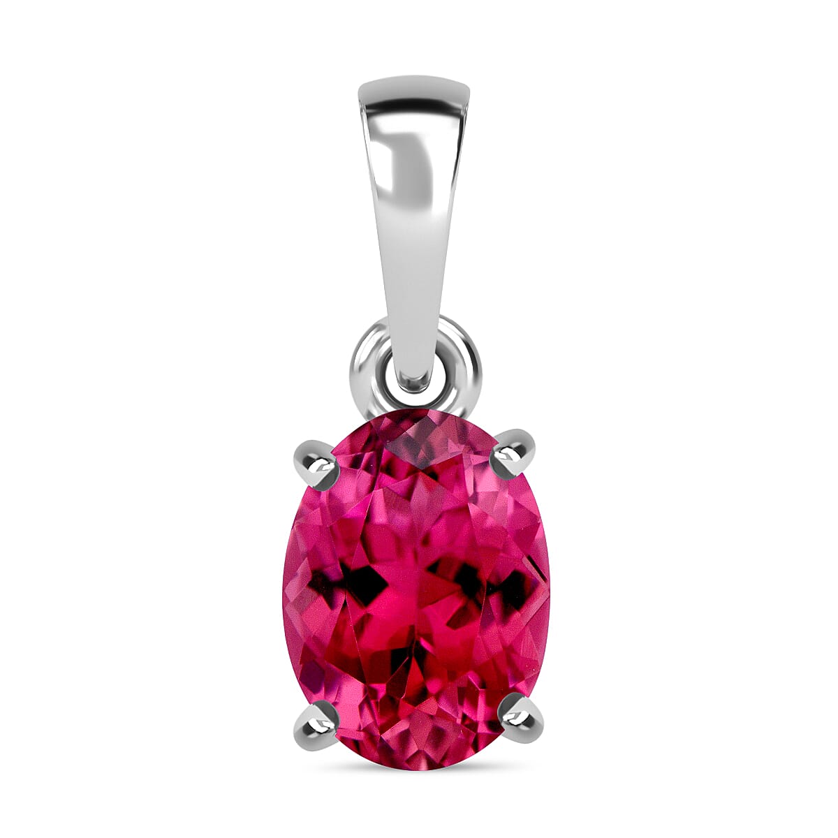 14K White Gold Rubellite Solitaire Pendant in Gold Wt. 2 grams, 1.30 Ct 8000144 0
