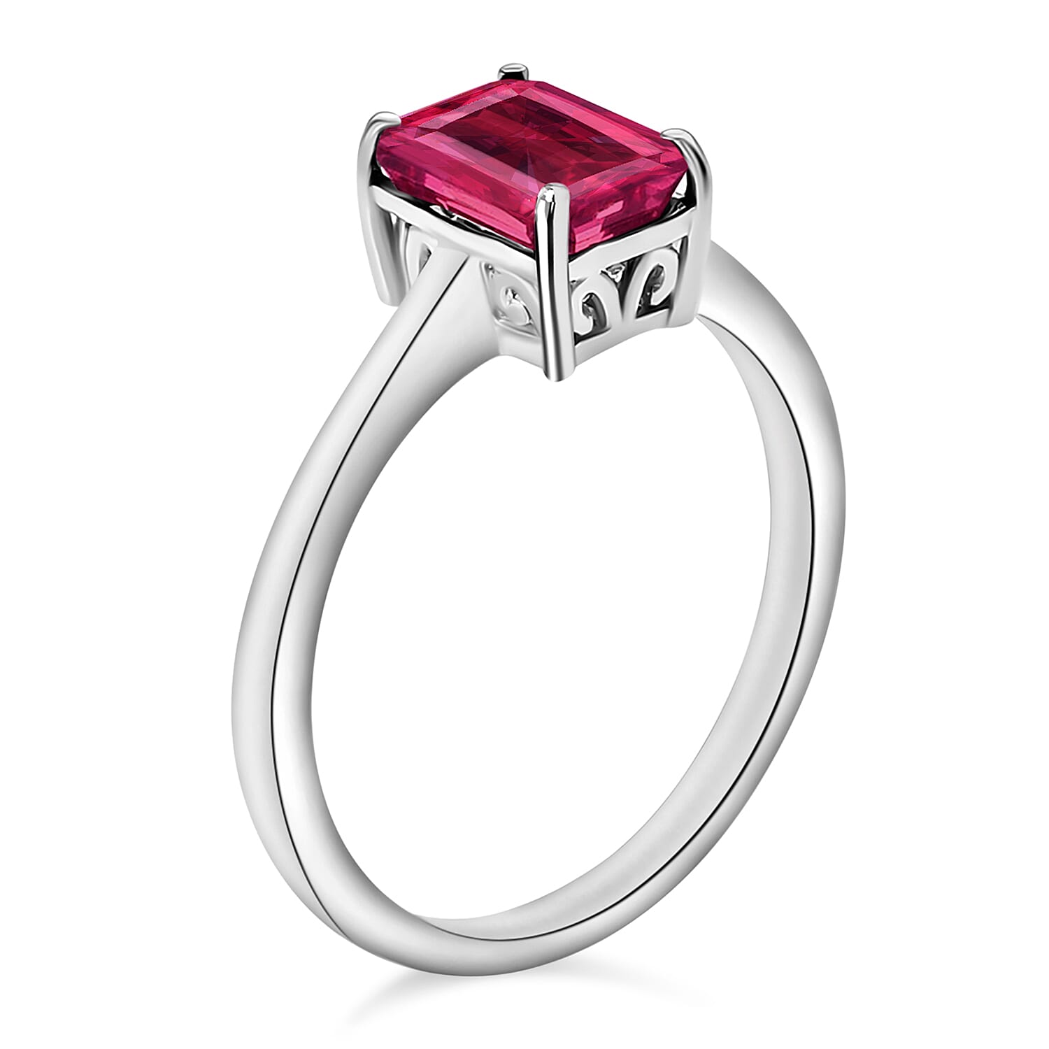 14K White Gold Rubellite Solitaire Ring in Gold Wt. 4 grams, 1.360 Ct 8001499 2