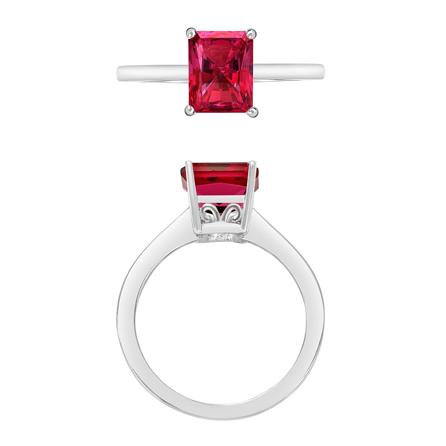 14K White Gold Rubellite Solitaire Ring in Gold Wt. 4 grams, 1.360 Ct 8001499 3