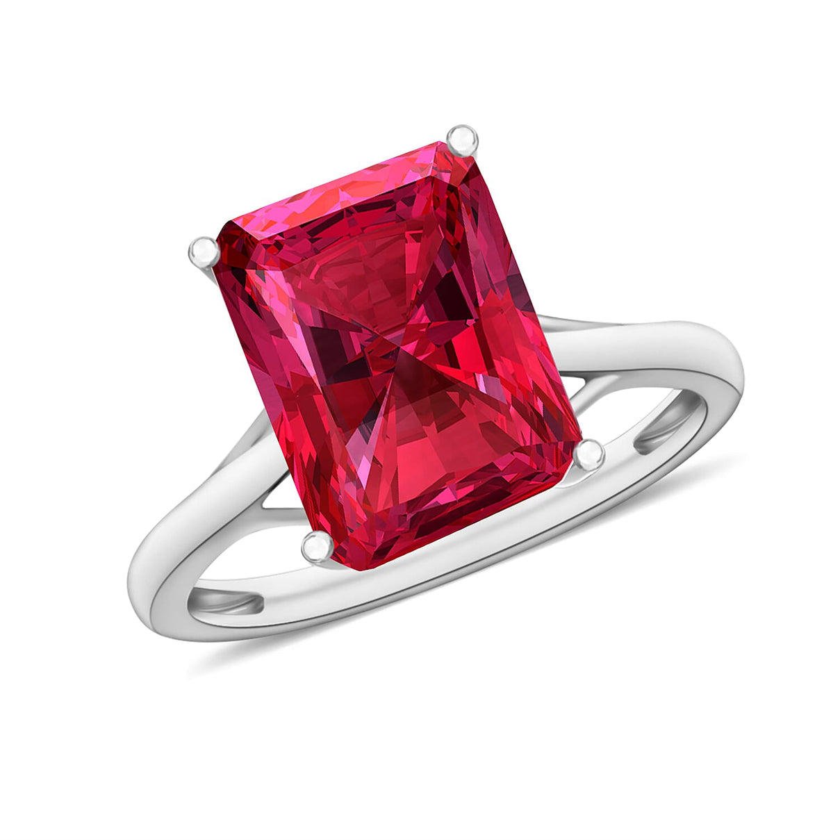 14K White Gold Rubellite Solitaire Ring in Gold Wt. 4 grams, 3.20 Ct 8001669 0