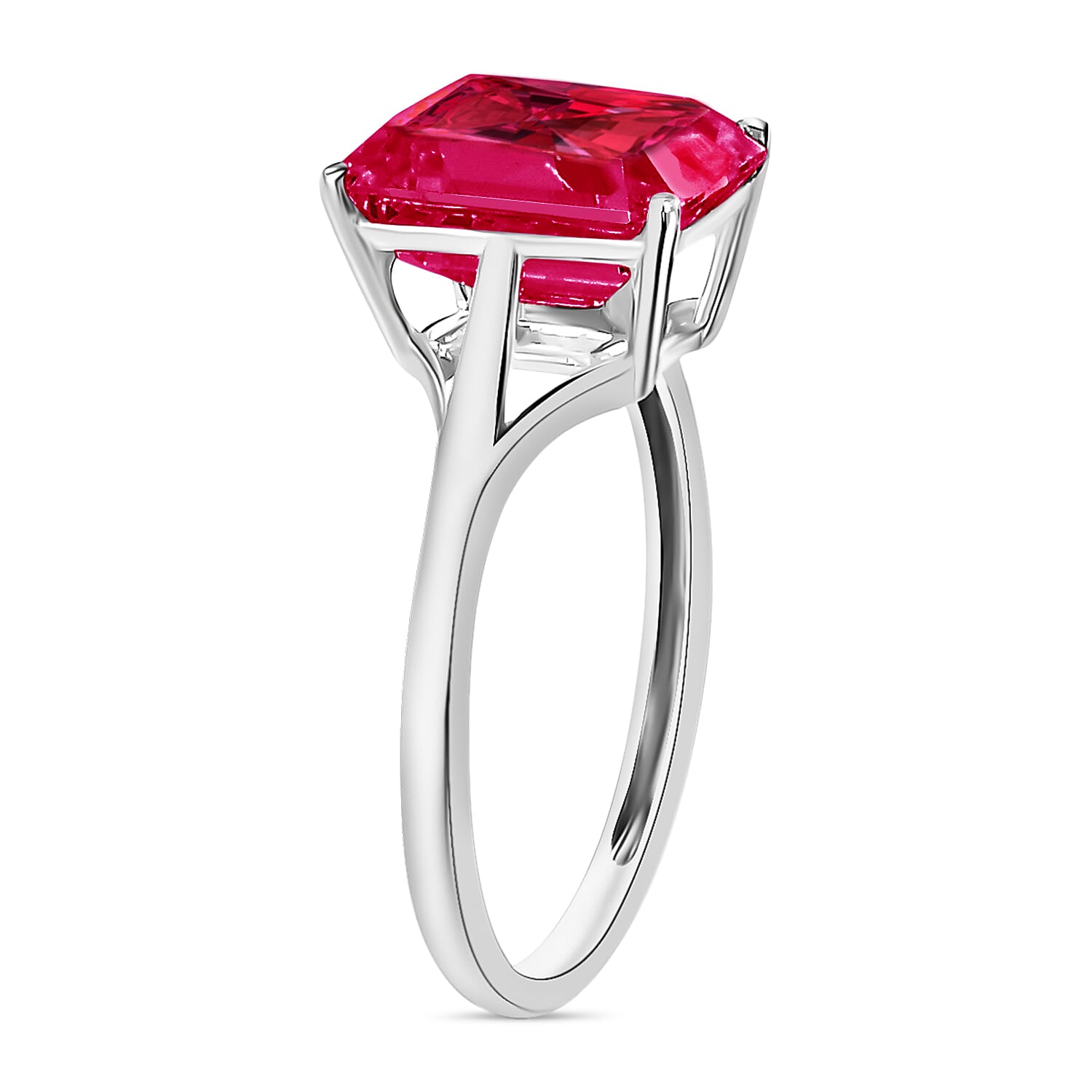 14K White Gold Rubellite Solitaire Ring in Gold Wt. 4 grams, 3.20 Ct 8001669 2