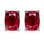 14K W Gold   Rubellite  Solitaire Stud Push Post Earring 2.60 ct,  Gold Wt. 1.5 Gms  2.600  Ct.