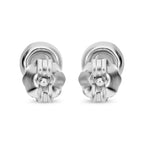 14K White Gold SGL Certified Diamond (I2-G-H) Earrings (with Push Back)