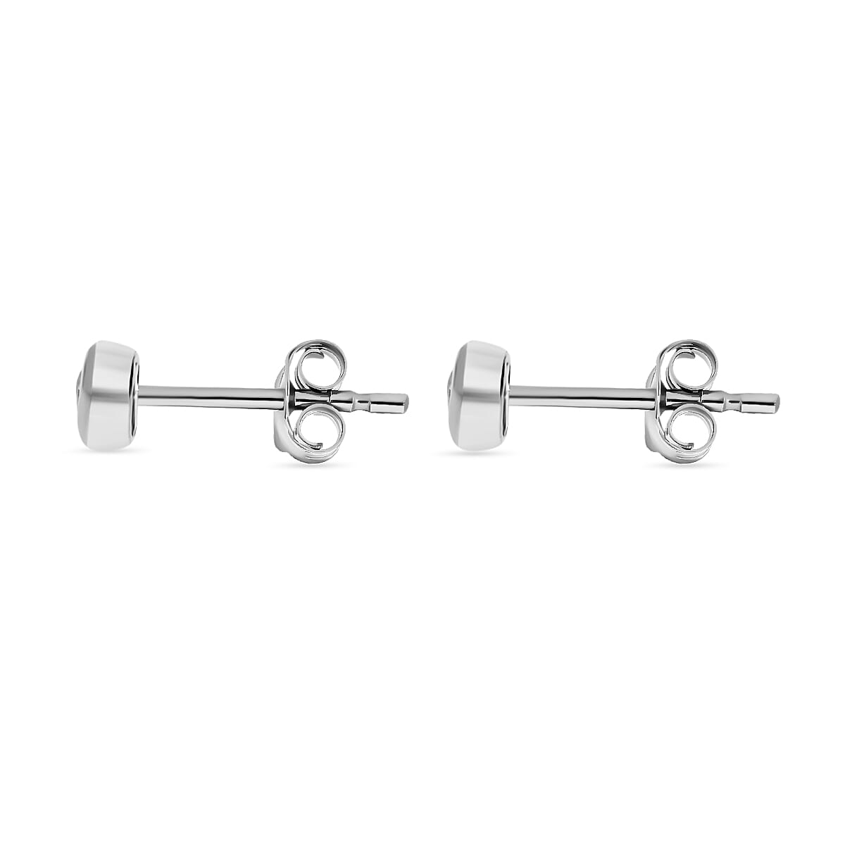 14K White Gold SGL Certified 0.10 Ct White Diamond I2 GH Bezel Set Solitaire Earring 7906581 4