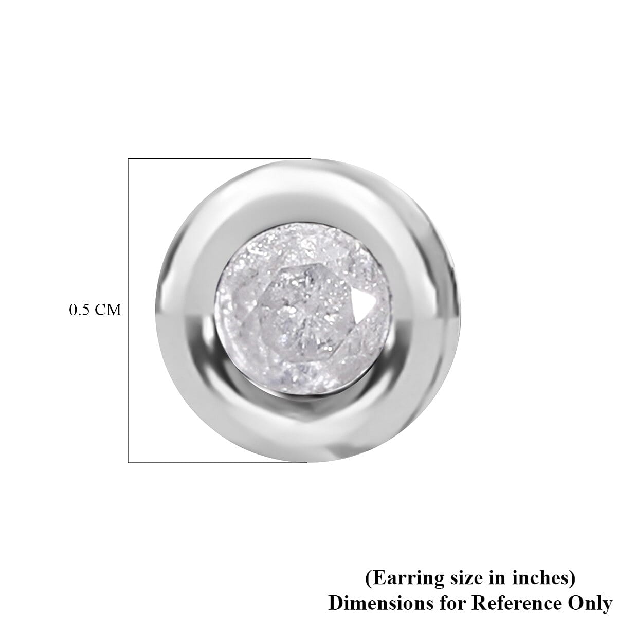 14K White Gold SGL Certified 0.10 Ct White Diamond I2 GH Bezel Set Solitaire Earring 7906581 6