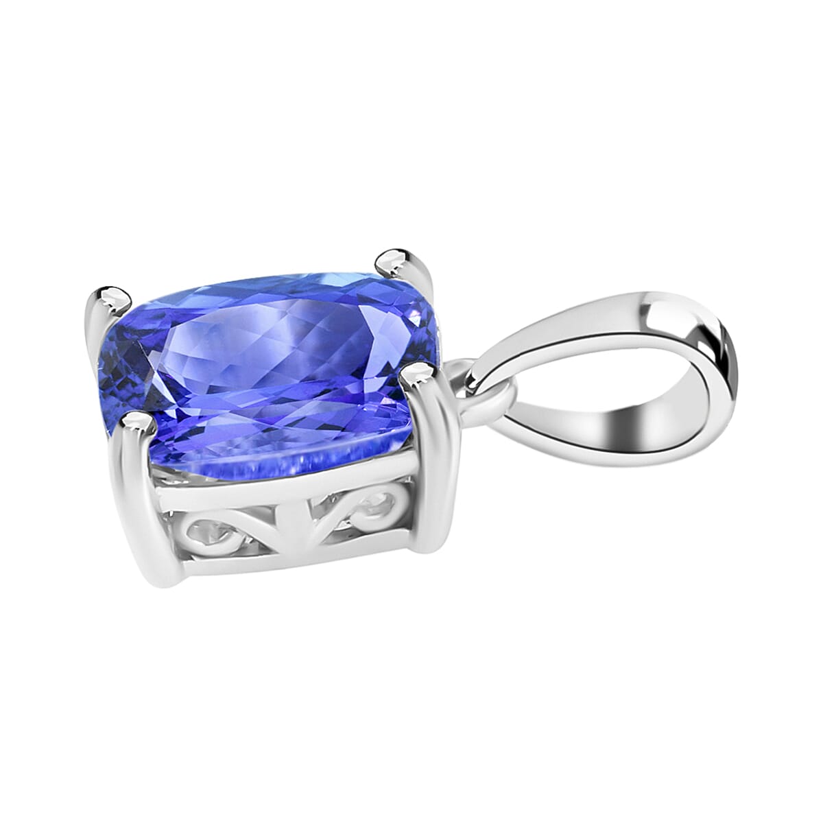 14K White Gold Tanzanite Solitaire Pendant 5.00 ct. 8000071 2
