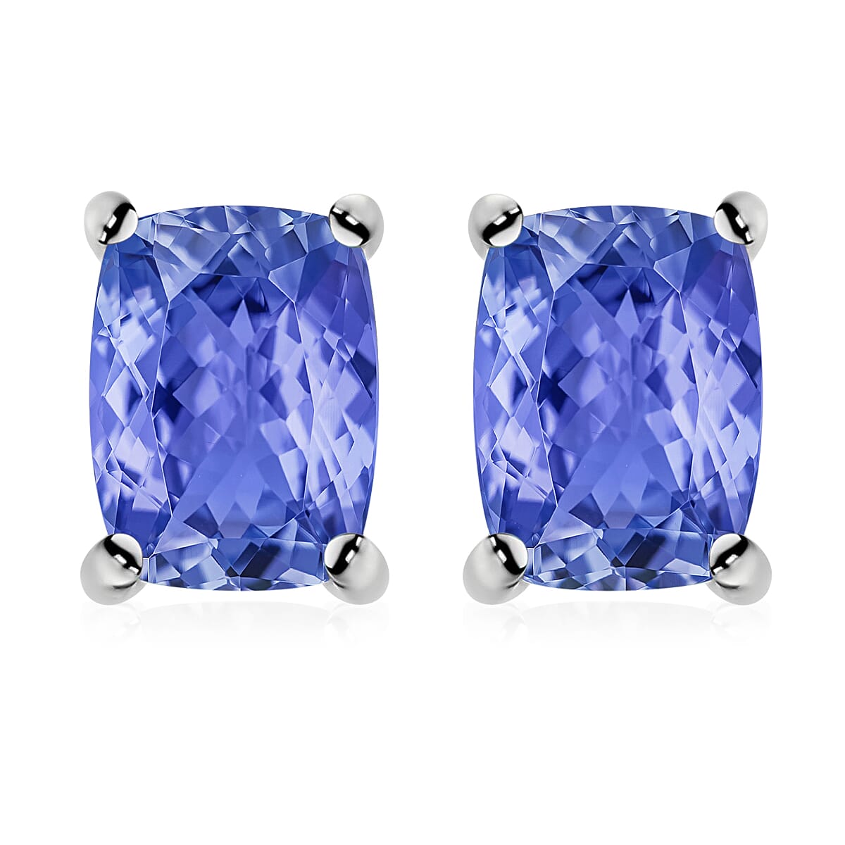 14K White Gold Tanzanite Solitaire Stud Earrings 8000463 0