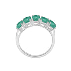14K W Gold   Zambian Emerald  5 Stone Ring 2.30 ct,  Gold Wt. 4 Gms  2.300  Ct.