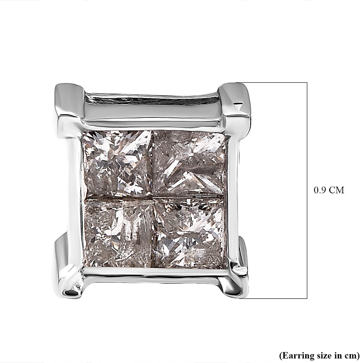 14K White Gold Invisible Set Diamond Stud Earrings 1.00 Ct. 8861080 4