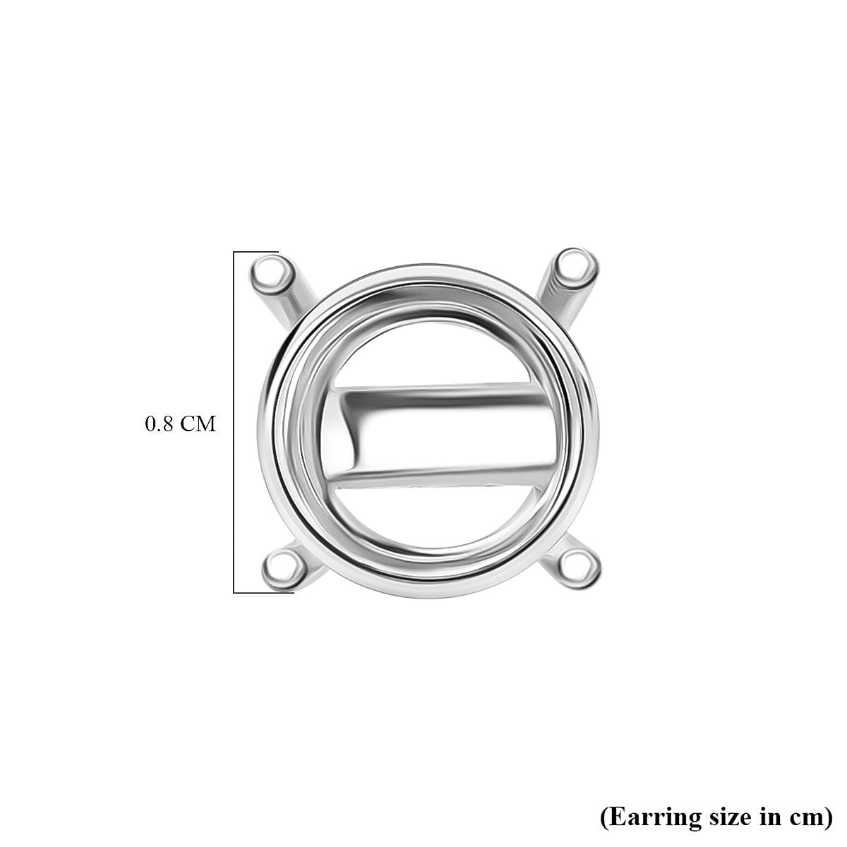 14K White Gold Solitaire Stud Earring with Screw Back 8230232 1