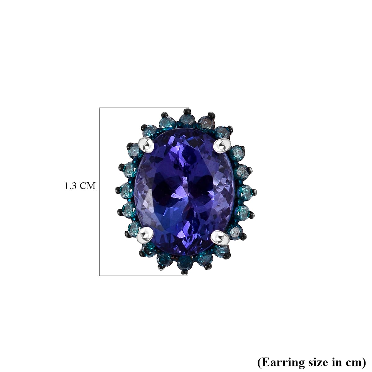 5th Avenue Closeout- 14K White Gold AAA Tanzanite and Blue Diamond Stud Earrings 6.00 Ct 7562095 6