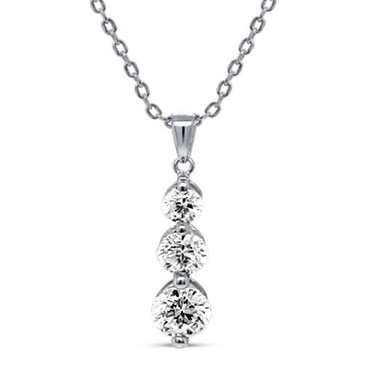 14K White Gold White Diamond (I2-GH) Pendant with Chain (Size 18-20) 0.50 Ct. 4440354 0