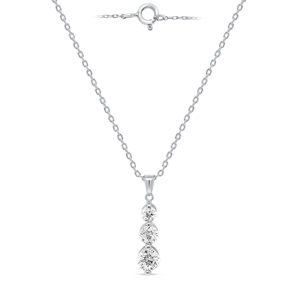 14K White Gold White Diamond Pendant 0.50 Ct.