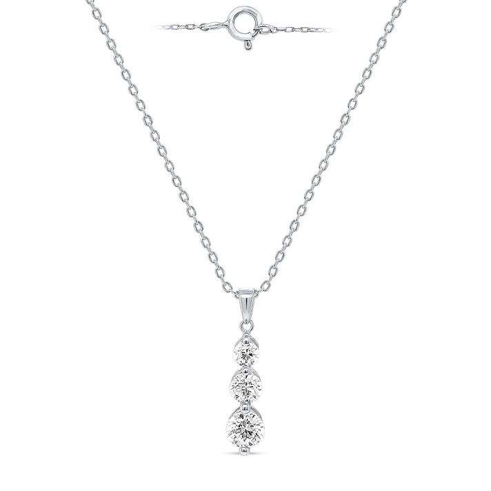 JCK Vegas Finds- 14K White Gold Natural Earth Mined Diamond  ( SI G-H) Journey Pendant 0.50 Ct. 8527328 1