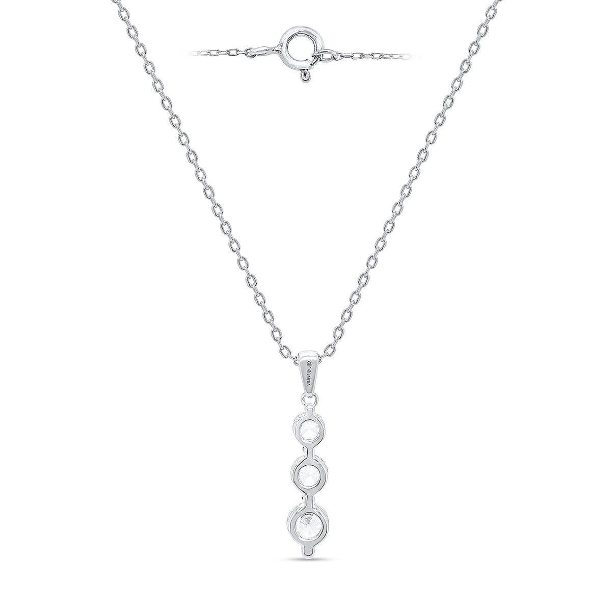 JCK Vegas Finds- 14K White Gold Natural Earth Mined Diamond  ( SI G-H) Journey Pendant 0.50 Ct. 8527328 1