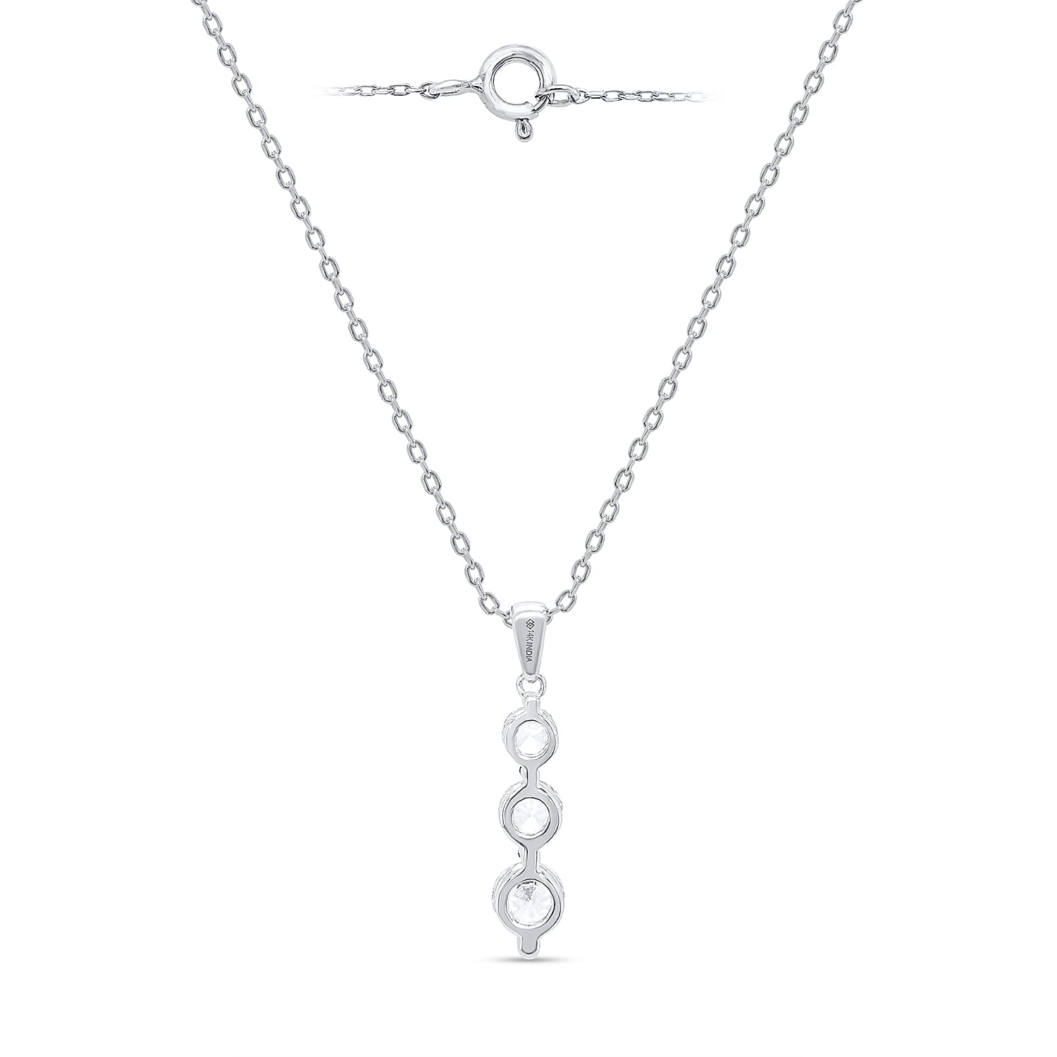 JCK Vegas Finds- 14K White Gold Natural Earth Mined Diamond  ( SI G-H) Journey Pendant 0.50 Ct. 8527328 1