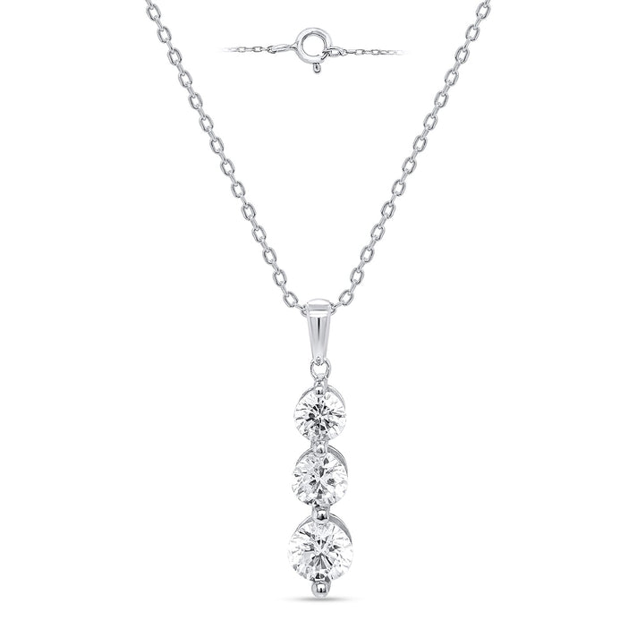 New York Close Out Deal-14K White Gold Natural Diamond I1-I2-GH Trilogy Pendant 1.00 Ct. 8527341 1
