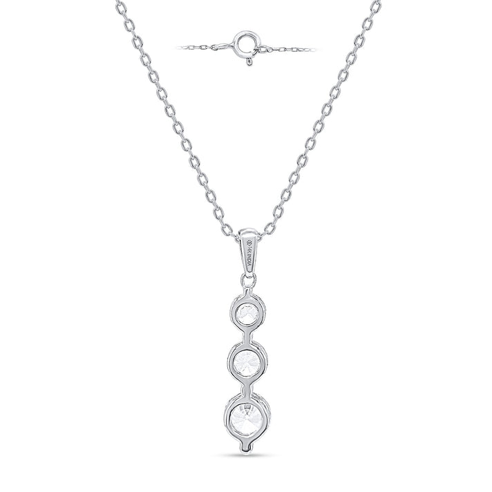New York Close Out Deal-14K White Gold Natural Diamond I1-I2-GH Trilogy Pendant 1.00 Ct. 8527341 2