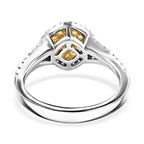 14K White & Yellow Gold  Yellow (SI-I1) & White Diamond (I1-G-H) Ring 1.84 Ct