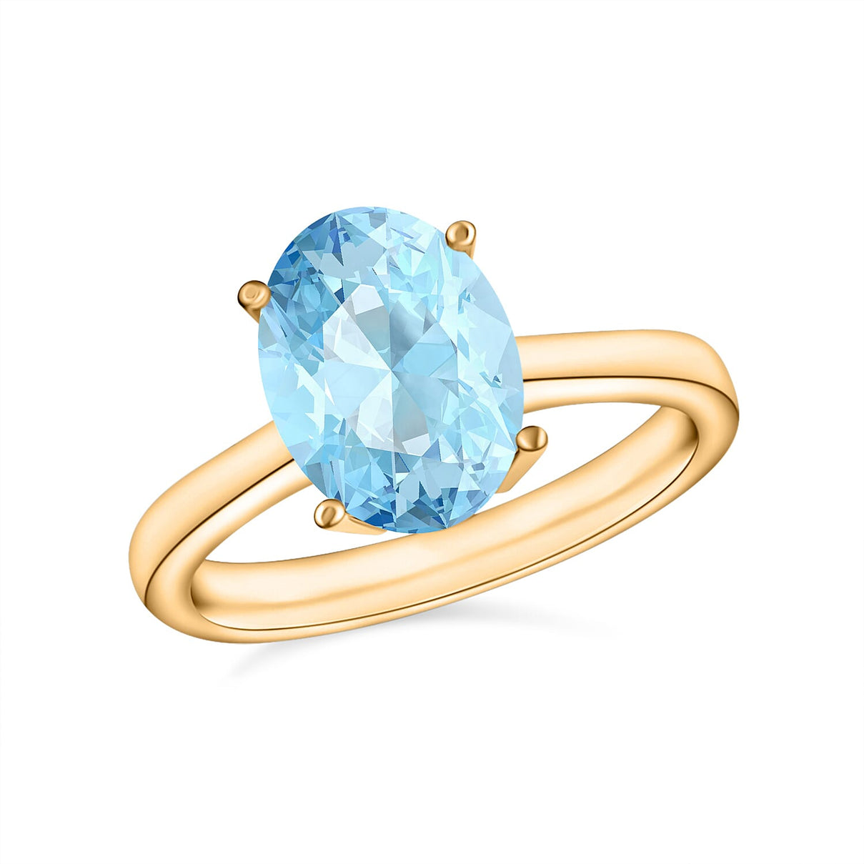 14K Yellow Gold AA Aquamarine Solitaire Ring in Gold Wt. 4 grams, 1.70 Ct 7717256 0