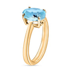 14K Yellow Gold  AA  Aquamarine Solitaire Ring 1.70 ct,  Gold Wt. 4 Gms  1.700  Ct.