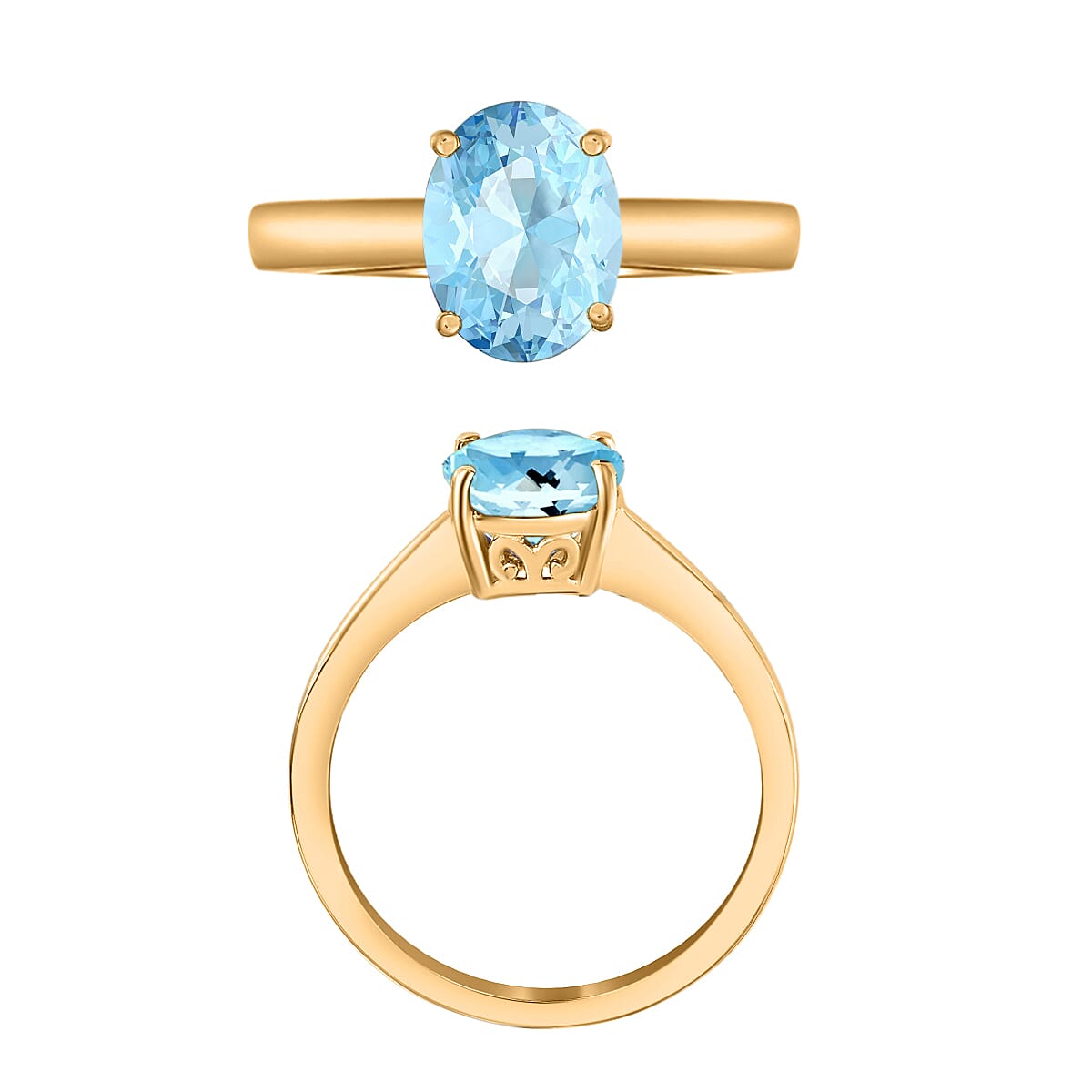 14K Yellow Gold AA Aquamarine Solitaire Ring in Gold Wt. 4 grams, 1.70 Ct 7717256 3