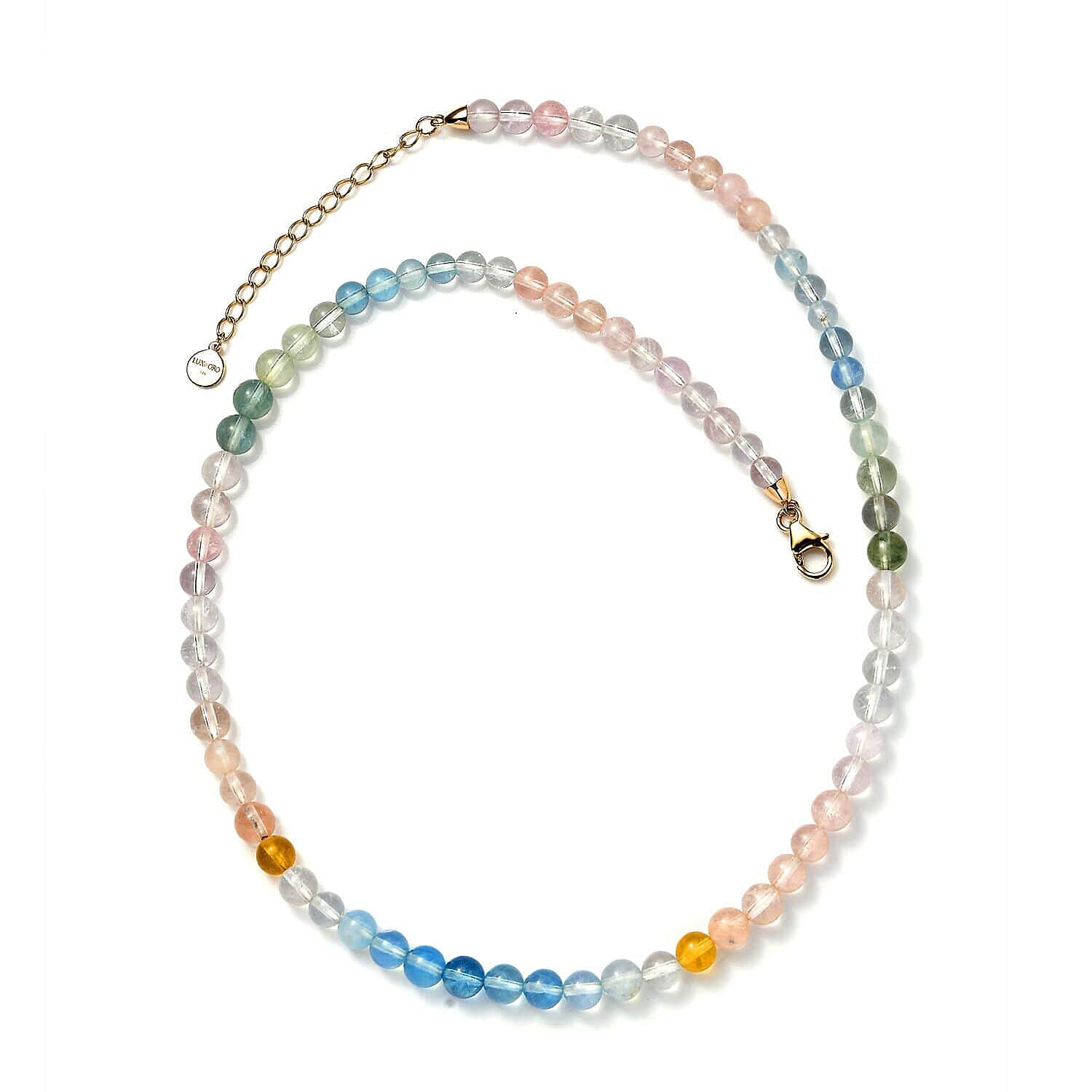 14K Yellow Gold AA Beryl Beads Necklace (Size - 18) with Lobster Clasp 90.00 Ct. 7823133 0