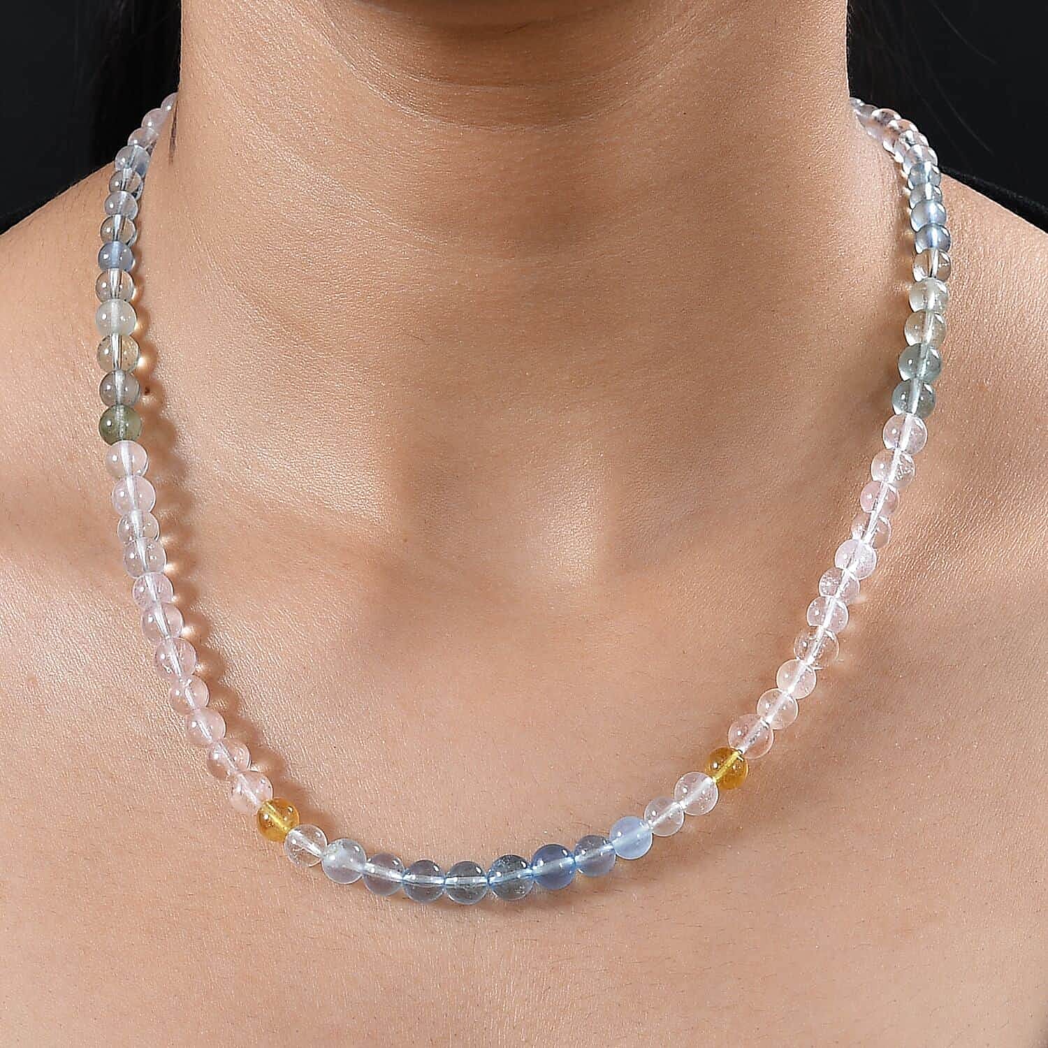 14K Yellow Gold AA Beryl Beads Necklace (Size - 18) with Lobster Clasp 90.00 Ct. 7823133 2