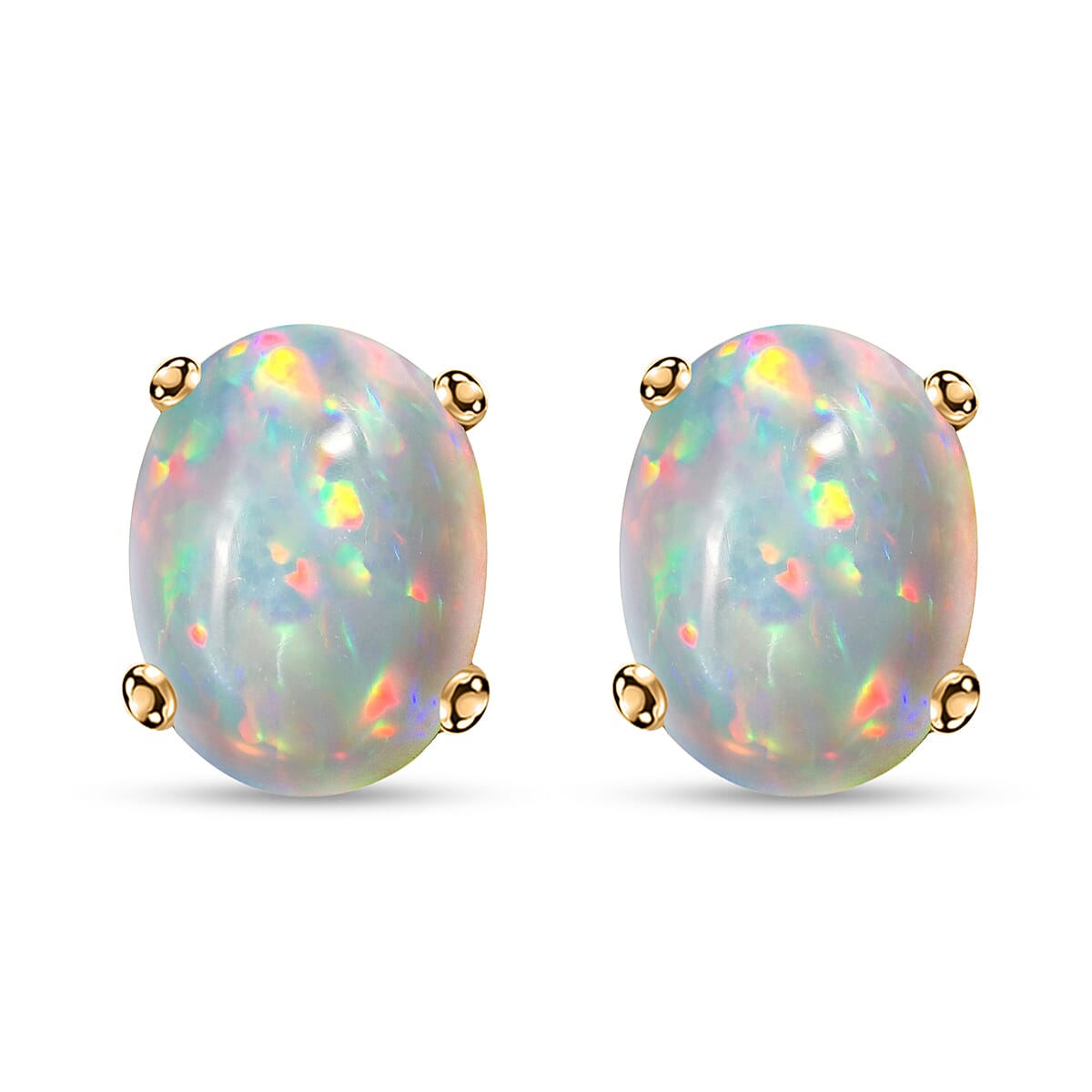 14K Yellow Gold AA Ethiopian Opal Earring in Gold Wt. 0.69 grams, 0.820 Ct 7727339 0