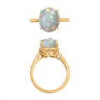 14K Yellow Gold  AA   Ethiopian Opal  Solitaire Ring 1.80 ct,  Gold Wt. 4 Gms  1.800  Ct.