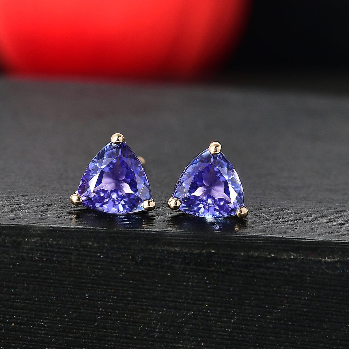 14K Yellow Gold Tanzanite Stud Earring with Push Back 2.00 Ct. 7992832 2