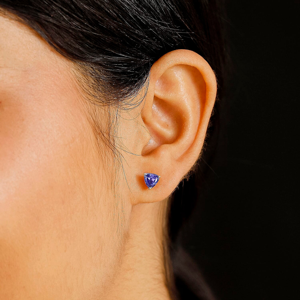 14K Yellow Gold Tanzanite Stud Earring with Push Back 2.00 Ct. 7992832 3